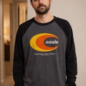 Abercrombie Fitch Oasis Long Sleeve Cropped Tee Britpop Band Merch Grunge NWOT